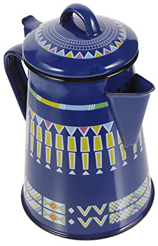 Garneck Hervidor Esmalte Azul Vintage Resistente Para Agua Caliente Tetera Portátil Multifunción Compatible Con Cocina Inducción y Gas Para Té y Café Hogar y Oficina