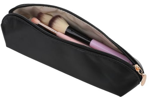 Prasacco Travel Makeup Brush Bag - Portable Cosmetic Organizer with Zipper, Compact Toiletry Case for Daily Use and Work