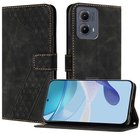 OKZone Coque pour Motorola Moto Edge 5G 2024, Etui Protection Housse Premium en Cuir PU Portefeuille Étui Téléphone [Fermoir Magnétique] [Fentes pour Cartes] Flip Case(Noir)