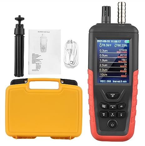 Air Quality Monitor Indoor, Air Dust Particle PM2.5-PM10 Counter Sensor Monitor,Derivable Data To Computer,Air Quality Detector Dust Concentration Tester,for Home Office School(DY-8200A 6 Channels)