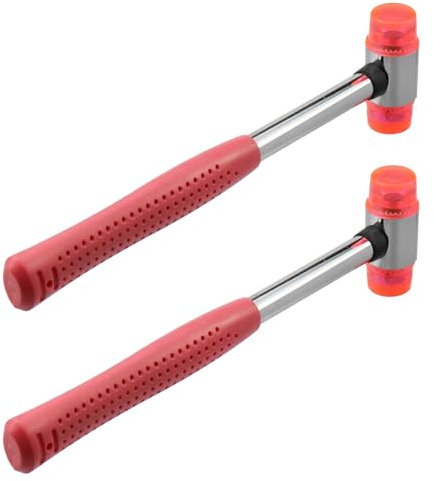 Wealrit Martello in gomma a doppia faccia, in nylon, 21 mm, per gioielli, artigianato in pelle, pavimenti in legno (rosa)