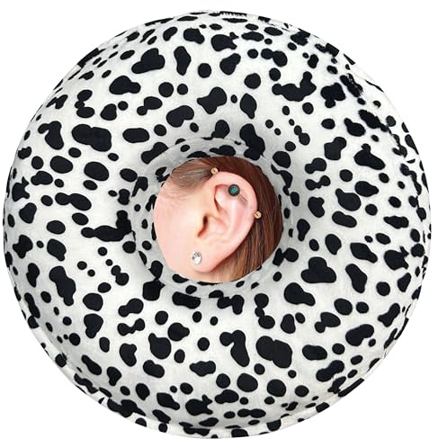 BVOKQUC Ohr-Piercing-Kissen für Seitenschläfer mit waschbarem Bezug, Kissen mit Löchern für Ohrenschmerzen, Donut-Kissen für Erwachsene, CNH-Ohrenschmerzlinderung, Druckwunden, Ohrkissen mit Loch in