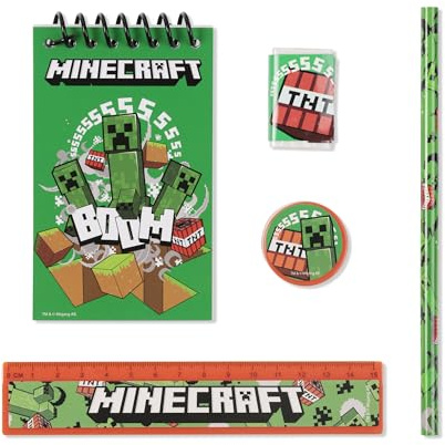 Disney Schreibwaren-Set, 5-teilig, Minecraft (30,5 x 10,2 cm)