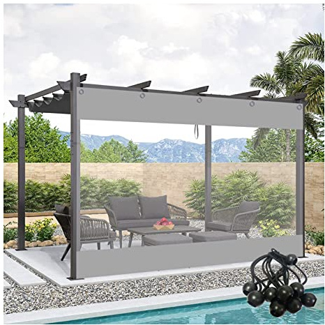 RLINZ Transparente Plane Wetterfeste Plane Vordächer Faltbar Waschbar Transparentes PE-Vorhänge, für Pavillon, Outdoor, Trennvorhang (2x3m/6.6x9.9ft)