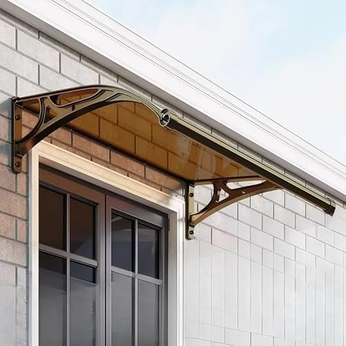 woxefo Aluminium Metallgestell Haustürvordach mit Seitenteilen und Dachrinnen Hohe Witterungsbeständigkeit, Windschutz,Regenschutz FüR DraußEn Terrasse Balkon usw.(60cm*100cm)