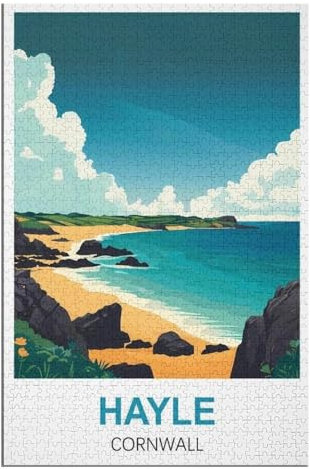 Puzzle für Erwachsene und Kinder ab 14 Jahren, 1000 StüCk，Hayle Cornwall，Lernspielzeug FüR Kinder 38x26，Papier Puzzle,AA-957
