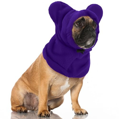 Warme Hundehut Plüsch Hunde Mütze Beruhigende Ohrenschützer Hundemütze für Haustier Winter Warmer Halten Hundehüte Kätzchenhut mit Leise Ohrenschützern Kapuzenpullover M (Lila)
