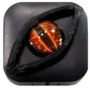 Devil's Eye Contact Lenses Box - Halloween Contact Lenses, Durable Leak-Proof Case for Color, Compact Travel Organizer with Separate Chambers for Halloween, Cosplay and Storage Needs (red)
