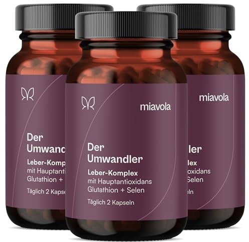 miavola® der Umwandler ® Schilddrüsen & Leber Komplex mit Mariendistel, Artischocke, Cholin, Glutathion, Selen, NAC + weitere Aminosäuren - 180 Kapseln hochdosiert & vegan