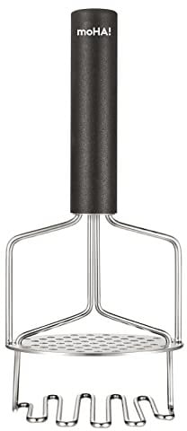MOHA Gemüsepresse, Edelstahl, Silber/Schwarz, 9.5 x 8.5 x 24.5 cm