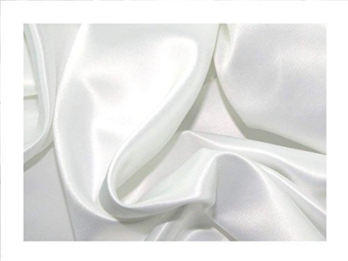 Duchess Satin-Kleiderstoff, hochwertig, weiß, 152,4 cm breit – Meterware