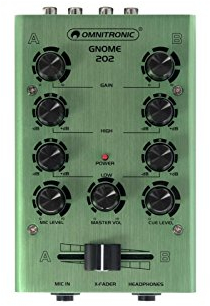 OMNITRONIC GNOME-202 Mini-Mixer grün | 2-Kanal-DJ-Mixer im Miniaturformat | Extrem leichter und kompakter DJ-Mixer | Metallgehäuse