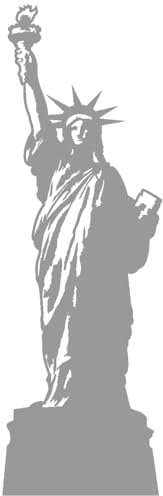 Skyline4u Freiheitsstatue Aufkleber das Wahrzeichen New York 23 x 70cm grau
