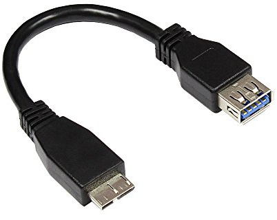 Good Connections® USB 3.0 OTG (On-the-go) Adapterkabel für Smartphones, Tablets und Kameras - Stecker Micro B an Buchse A - USB 3.0 Standard, Datenübertragungsrate bis zu 5 Gbit/s -schwarz, 0,1 m