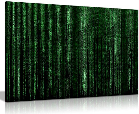 Panther Print The Matrix Movie Kunstdruck auf Leinwand, Motiv Quellcode, 91 x 61 cm, Grün/Schwarz