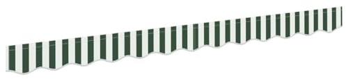 Fisinber Toldo de lona verde y blanco, 230 x 20 cm, para jardines y terrazas, toldo rectangular de repuesto, protección visual y dispensador de sombra para toldos al aire libre