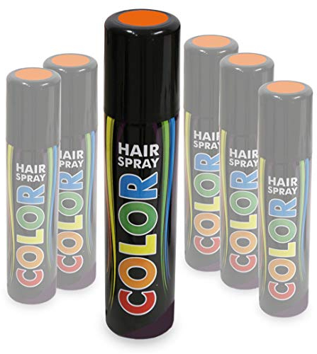 KarnevalsTeufel Hairspray Color in verschiedenen Farben buntes Haarspray Haarschmuck farbig (Orange)