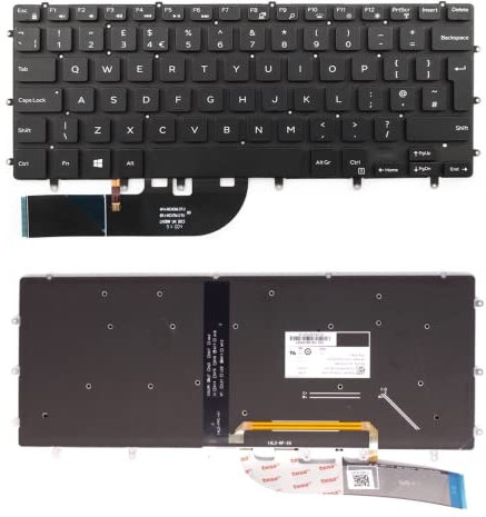 New UK Layout Replacement Backlit Keyboard For Dell Inspiron 2-in-1 15-7000 7558, 7568, 7347, 7348, Precision 5510, 5520, 5530, 5540 Laptop Black Keyboard Compatible with Dell P/N: N7547 VC22N 0VC22N