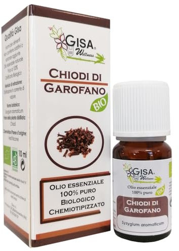 Gisa Wellness - CLAVOS DE CLAVEL - Aceite Esencial Bio - 100% Puro y Natural - [10ml] - Indicado para uso interno - Cuidado Personal - Bienestar - Made in Italy