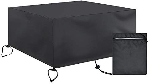ValueHall Housse de Protection pour brasero Oxford 420D Housse pour Foyer Carré D'extérieur Couverture de Gril Anti-UV Imperméable Housse de Protection V1C06 (130 x 130 x 65 cm)
