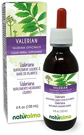 Naturalma Valerian (Valariana officinalis) Root Alcohol-Free Tincture - 4 fl oz Liquid Extract in Drops - Herbal Supplement - Vegan