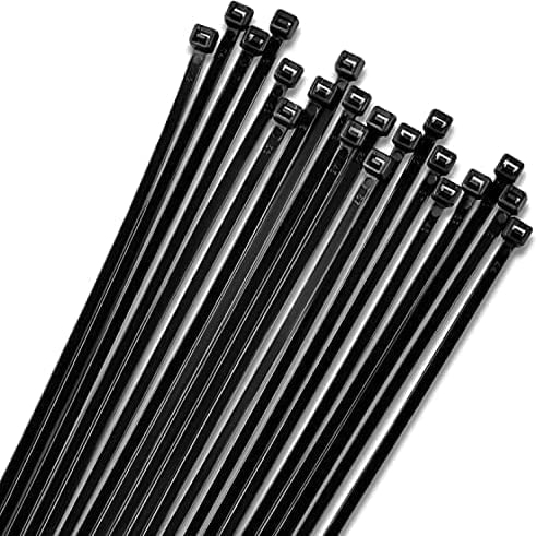 Bolt Dropper Kabelbinder mit Reißverschluss, 30,5 cm, Schwarz, 1000 Stück, 18 kg Zugfestigkeit, robuste, selbstsichernde Premium-Kunststoff-Kabelbinder für den Innen- und Außenbereich, Schwarz