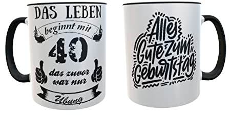 Originelle Frühstückstasse, Geschenk zum 40. Geburtstag, Geschenke für Männer, 40 Jahre, Geschenke zum 40. Geburtstag