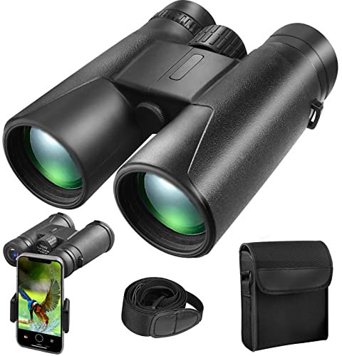 Yumzeco Binoculars 12X42 Telescope Binoculars for Adults Kid with Night Vision Phone Adapter Tripod,Waterproof High Power for Bird Watching Camping Traveling Hiking with FMC Lens,BAK4 Prism