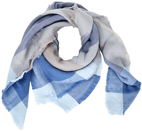 ONLY Damen Onlaldini Weaved Square Scarf Cc Schal, Drizzle/Detail:SKYWAY + FEDERAL BLUE, Einheitsgröße EU