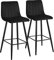 CLIPOP Barhocker 2er Set Samt Barstuhl Hocker Bistrohocker mit Metall Fußstütze, Tresenhocker für Küche, Bar, Theke und Zuhause (Schwarz)