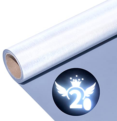 Reflektierend Plotterfolie Textil Reflective Heat Transfer Vinyl 30.5cm x 214cm Reflektierend Vinylfolie Plotter Flexfolie für Cricut, Textilien Transferfolie zum Aufbügeln für DIY T-Shirts