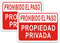 2 piezas Señal Prohibido el paso de propiedad privada,Señal de prohibición Señal de disuasión Cartel de metal de aluminio 25x18 cm