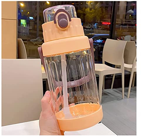 Botella Agua Botella de Agua Botella De Agua De Oso Bonito De 1500/2000ml Con Mango Portátil De Plástico Deportivo Con Pajita, Botellas Grandes Para Beber En Bicicleta Garrafa agua Botellas de agua