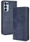 EASSGU Handyhülle für Oppo Find X3 Lite (6.43 Inches) Flip Folio PU Leder Magnetschalter Schutzhülle, [3 Kartenfach] [1 Wallet] Stand Case - Blau
