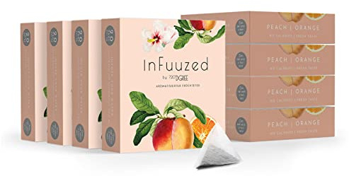 720°DGREE Kalter Tee InFuuzed Orange-Pfirsich - 8x 20 Beutel mind. 80L | Echter Geschmack - Kein Zucker, Ohne Kalorien - Natürliches Aroma für Wasser - Ideal für die Trinkflasche, Sport & Unterwegs