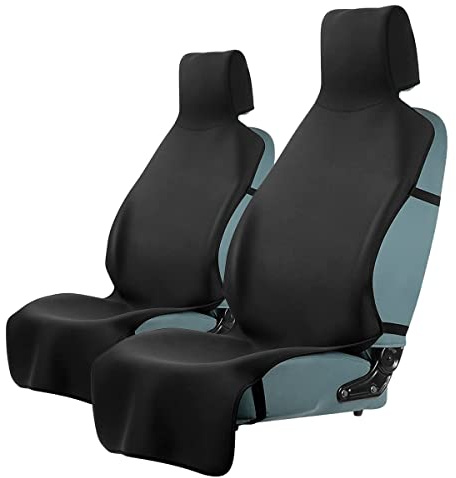 SECELES 2Pcs Erweitertes Wasserdichtes Autositzbezüge Handtuch mit 3 Schnallenriemen, Premium Universal Waschbar Neoprene Rutschfeste Rückseite Fleckabweisender Autoschutz Sitzauflage für SUV Dog Kind