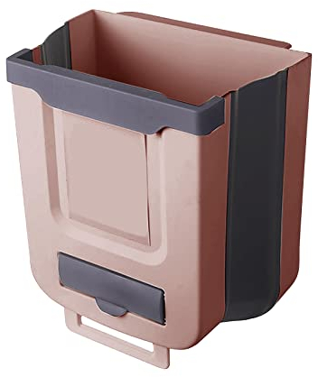 maxant Poubelle pliable à suspendre, poubelle pour cuisine, porte d'armoire, salle de bain (7 l, kaki)