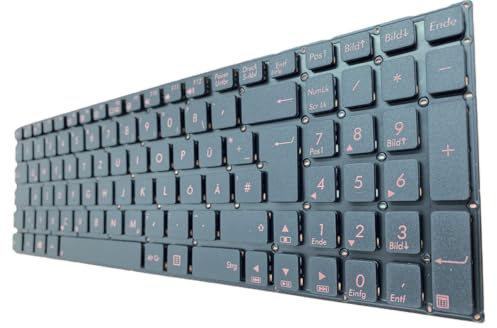 T-ProTek DEUTSCHE - Tastatur Schwarz mit Rot beschriftet kompatibel für Asus VivoBook X556UQ-XO760D