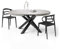 MOBILI FIVER, Mesa Redonda Extensible Emma 120-160 cm en Gris Cemento con Patas Cruzadas Negras, para 4-6 Personas, Mesa Extensible de Comedor, Mesa Cocina, Salon, Made In Italy