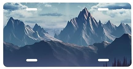 Nummernschild Aluminium Nummernschild Berg Auto Auto Tag für Fahrzeug Dekorativ Gestempelt Vanity Nummernschild für LKW, Vans, SUV, 15,2 x 30,5 cm, 4 Löcher