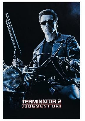 EMIGOS Filmposter Terminator 2 Judgment Day, Leinwand, Poster, Schlafzimmer, Dekoration, Sport, Landschaft, Büro, Raumdekoration, Geschenk, ungerahmt, 30 x 45 cm