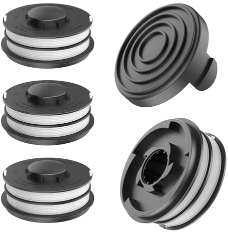 EVENLINKICS Fadenspule,für ALDI Gardenline GLR GLT und EINHELL GC-ET 4530 Set,Fadenspule 3405685,Spulenabdeckung TLE-02-1(4 ErsatzFadenspule+1 Spulenabdeckung)