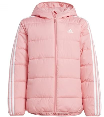 adidas Unisex - Bambini ESSENTIALS 3 STRIPES PADDED JACKET, semi pink spark/white, 11-12 Years