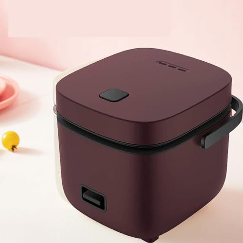 Mini olla arrocera rosa de 1,2 l para 1 persona, olla de cocina pequeña multifunción y vaporera para apartamentos, fiable y conveniente