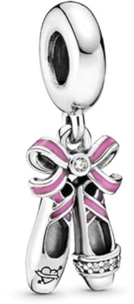 GHMIOU Rosa Charms 925 Sterling Silber Pink Charm Anhänger für Armband Charm Bead Pendant für Europäische Armbänder Halsketten Schmuck Geschenk (Ballerina)