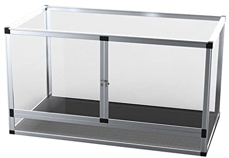 Terrarium für Insekten und Reptilien, Fütterungs- und Transportbecken mit Sitzgelegenheit – Eidechsen-, Frosch-, Spinnen- und Skorpionbox, Uhrenbox, Haustierhaus (60 x 43 x 43 cm)