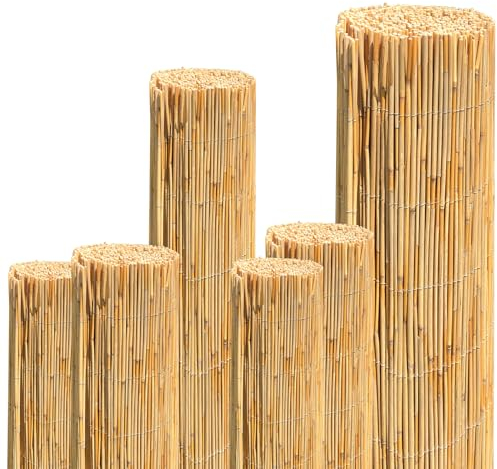 JORON Schilfrohrmatte, 140x600cm Schilfmatte Sichtschutz, 100% Schilf Sichtschutz Zaun, Windschutz & Sonnenschutz, für Haus, Balkon, Terrasse, Garten
