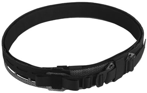 Peminkoo Cinturón táctico Molle 2 en 1 Ligero para Caza Militar con Hebilla reemplazable para Tiro con Airsoft para Hombre (Black)