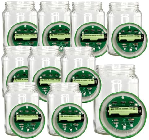 Klassensatz Lötbausatz für Solar Gurkenglaslampe, 10 Stück