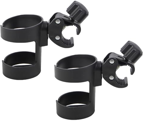 Jumuao 2 Stücke Universal Kinderwagen Getränkehalter,Becherhalter Kinderwagen,Kaffeebecher Halterung Kinderwagen,Kinderwagen Flaschenhalter für Trolleys Mountainbikes Kinderwagen Rollstuhl